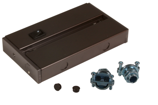 LED 5 Complete Undercabinet Hardwire box with On/Off rocker switch in dark bronze - American Lighting 5LCS-BOX-DB