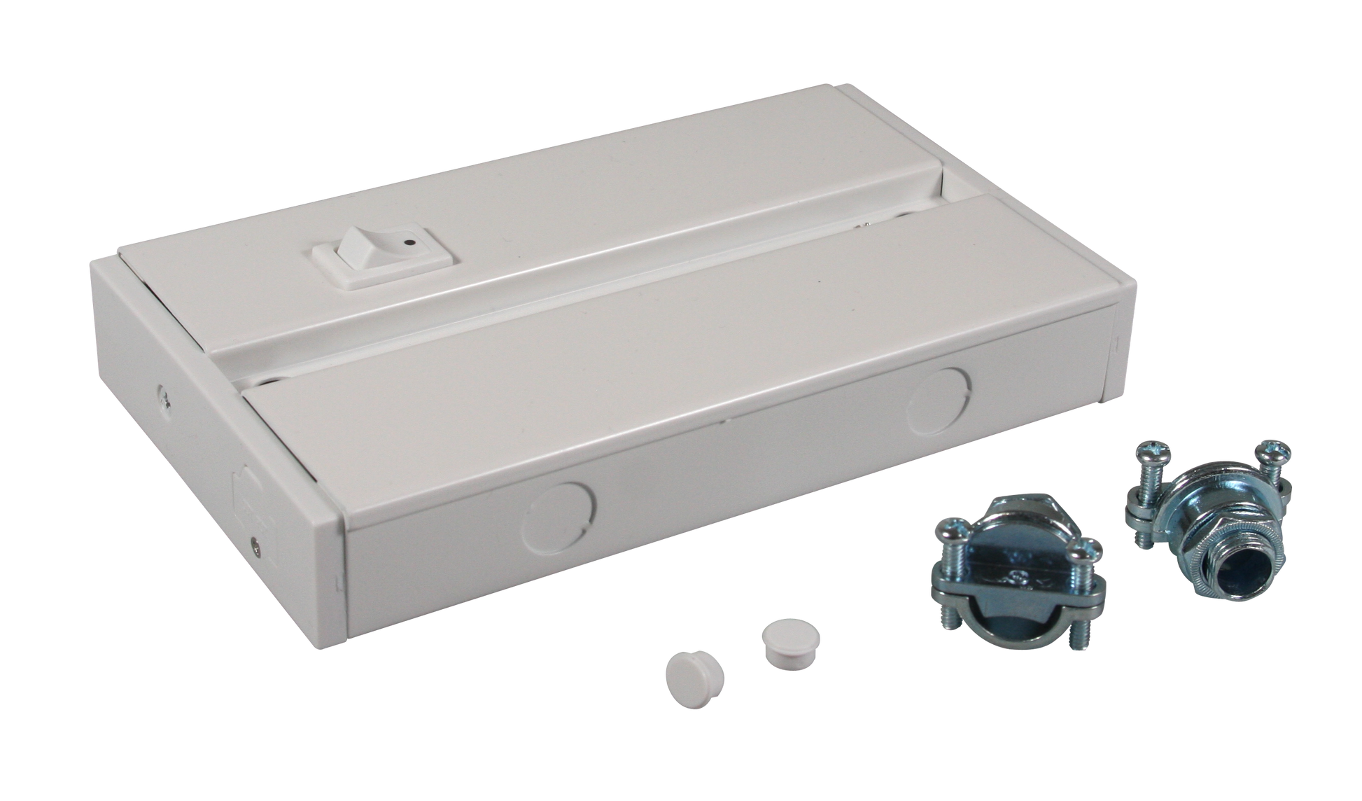 LED 5 Complete Undercabinet Hardwire box with On/Off rocker switch in white - American Lighting 5LCS-BOX-WH