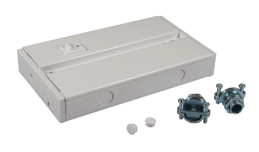 LED 5 Complete Undercabinet Hardwire box with On/Off rocker switch in white - American Lighting 5LCS-BOX-WH