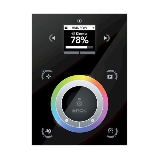 DE3 1024ch, Glass, USB, Ethernet, Color Screen, 500 Scenes, 10 Zones. BD1 Black Finish - American Lighting AML-DMX-N-STICKDE3-BK