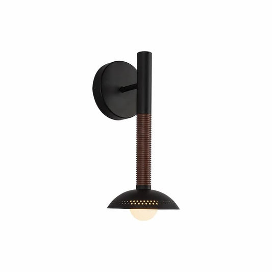 Alora Mood Arden WV616114MBOP-UNV 14-Inch LED Vanity Light in Matte Black Finish with Opal Glass Detail
