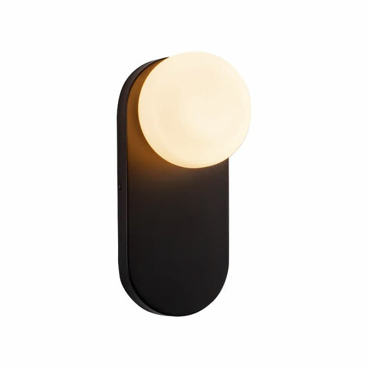 Alora Mood Ariel WV425112MBOP 12-Inch Vanity Light in Matte Black with Opal Glass Shade