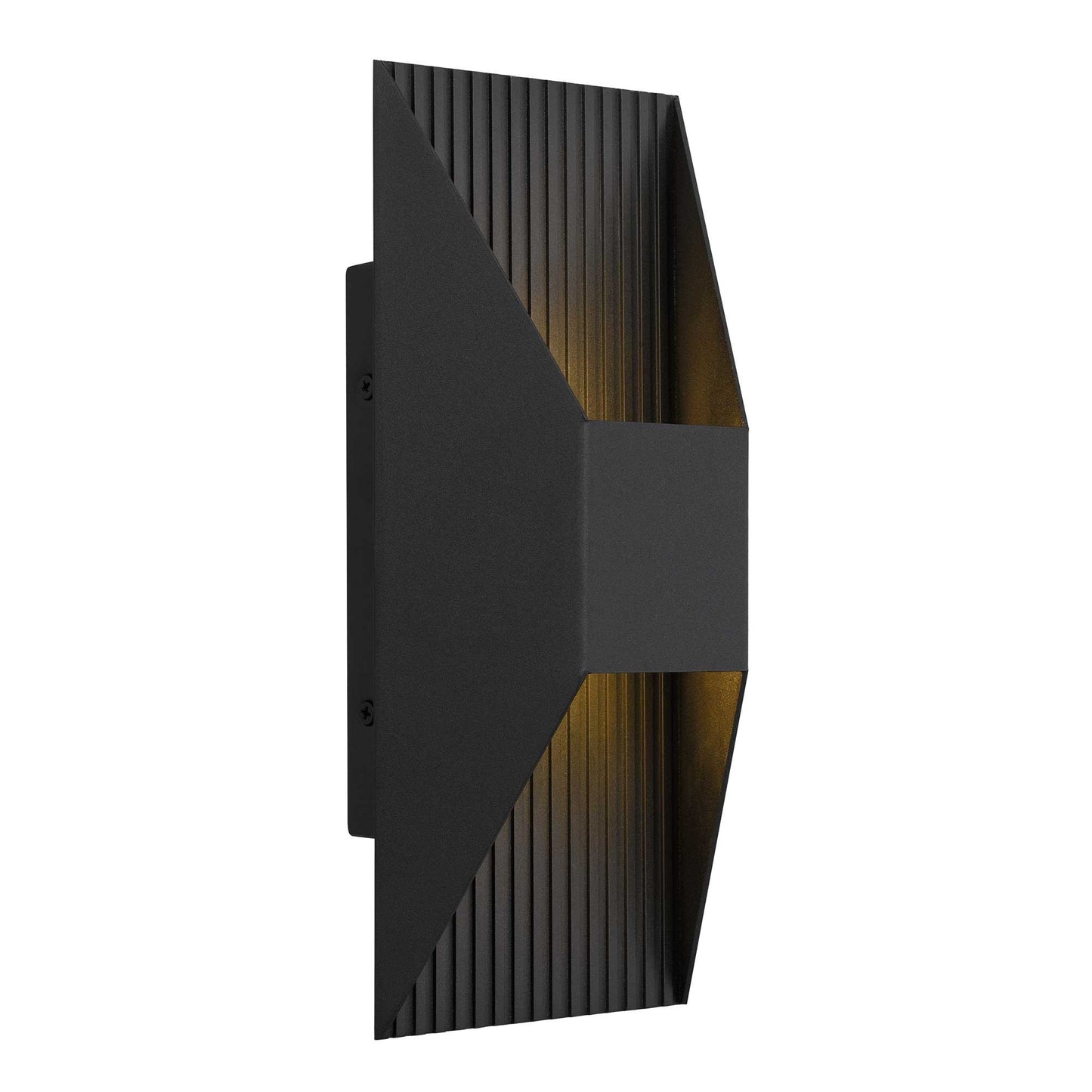 Alteck Ribbed 12 inch sand black LED outdoor wall sconce