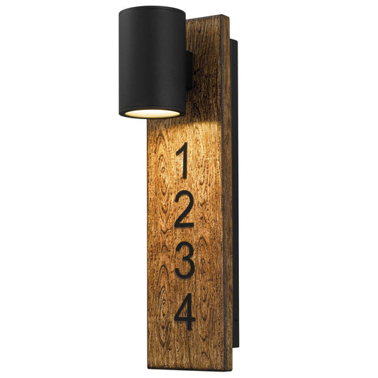 Alteck Woodone 19 inch sand black LED outdoor wall sconce