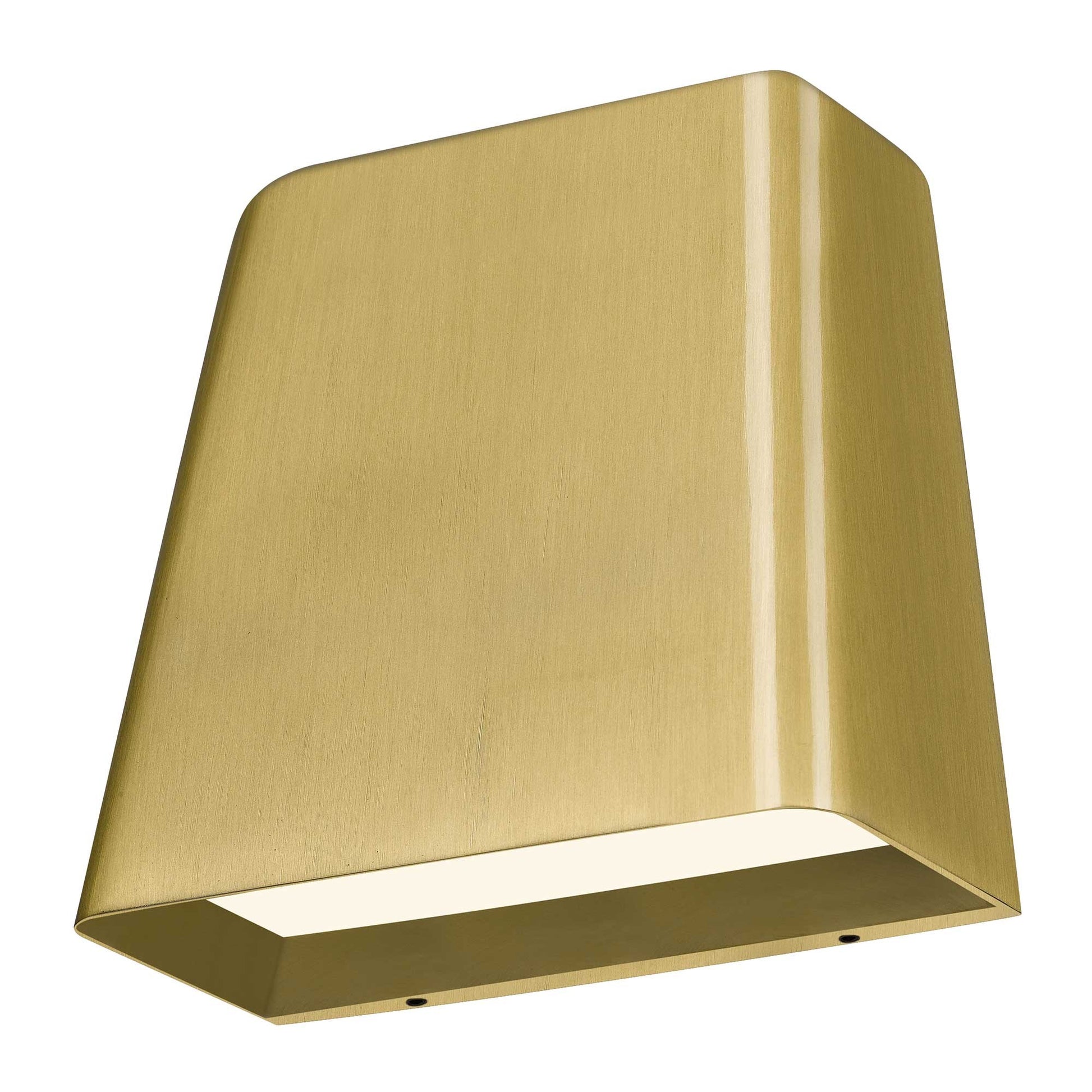 Alteck Bull 4.625 inch brushed brass LED outdoor wall sconce