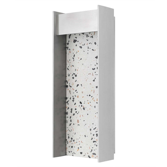Alteck Terrazzo 14 inch brushed aluminum LED outdoor wall sconce