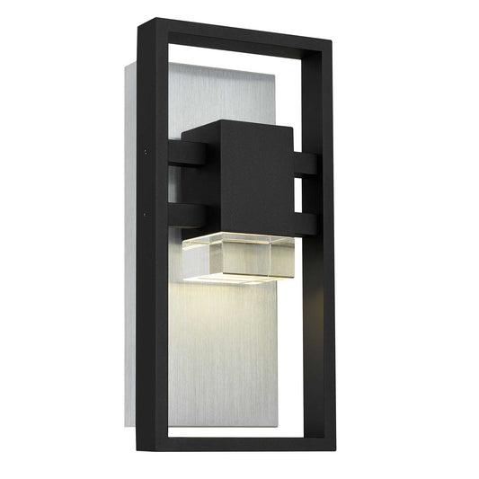 Alteck Mars 12 inch sand black LED outdoor wall sconce