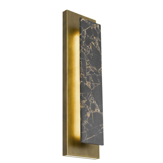Alteck Zoey 24 inch painted antique brass LED outdoor wall sconce