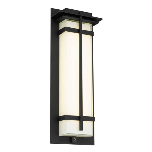 Alteck Frank 18 inch sand black LED outdoor wall sconce