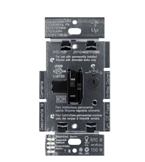 Lutron Ariadni LED+ dimmer switch in Black