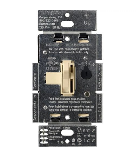 Lutron Ariadni LED+ dimmer switch in Ivory