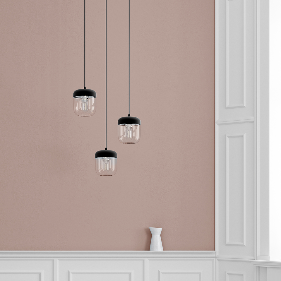 UMAGE Acorn Black and Steel Replacement Shade — styled interior view 2