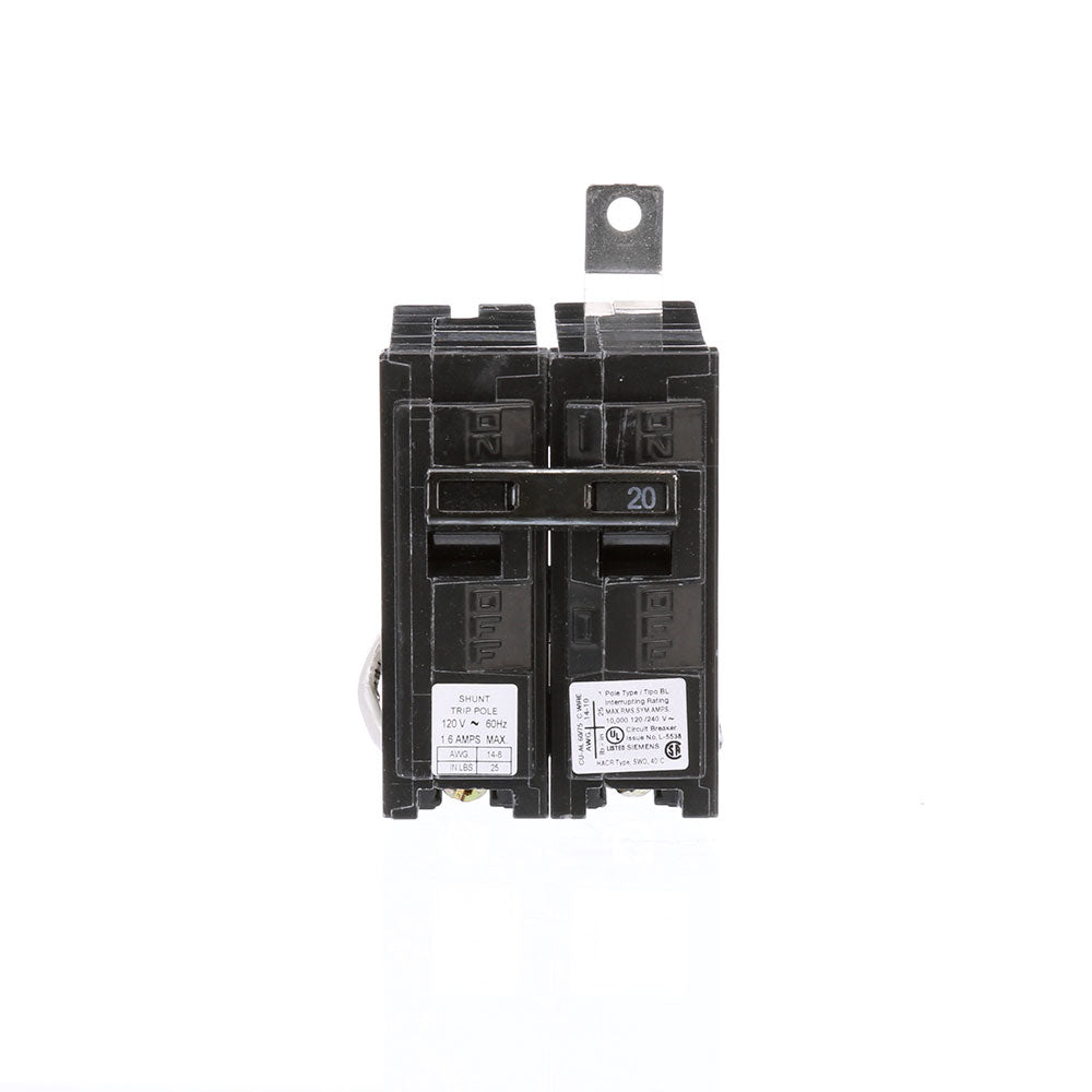 Siemens 20 Amp 120/240V 1 Pole Bolt-On Molded Case Circuit Breaker, Type BL, Thermal Magnetic, 10kAIC