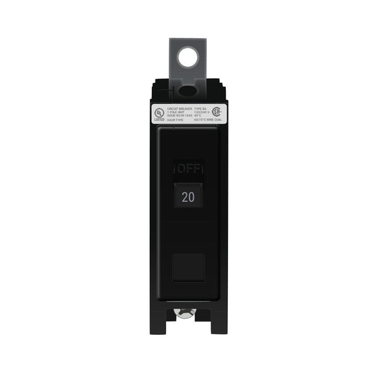 Crouse-Hinds 20 Amp 1 Pole 120/240V Bolt-On BAB Series Thermal Magnetic Circuit Breaker, 10kAIC, UL/CSA