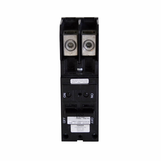 Cutler Hammer 100 Amp 2 Pole 120/240V Plug-In Molded Case Circuit Breaker, BJ Series, Thermal Magnetic Trip, 10kA Interrupt Rating