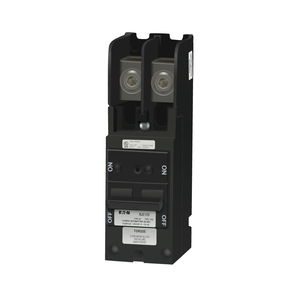 Eaton Cutler Hammer 125A 2-Pole 120/240V Plug-In Main Circuit Breaker, Type BJ Series, 10kA Interrupt, Thermal Magnetic Trip