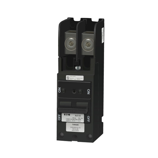 Eaton Cutler Hammer 125A 2-Pole 120/240V Plug-In Main Circuit Breaker, Type BJ Series, 10kA Interrupt, Thermal Magnetic Trip