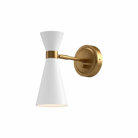 Alora Mood Blake WV574404WHAG 4-Inch Vanity Light in White with Aged Gold Finish and Steel Construction