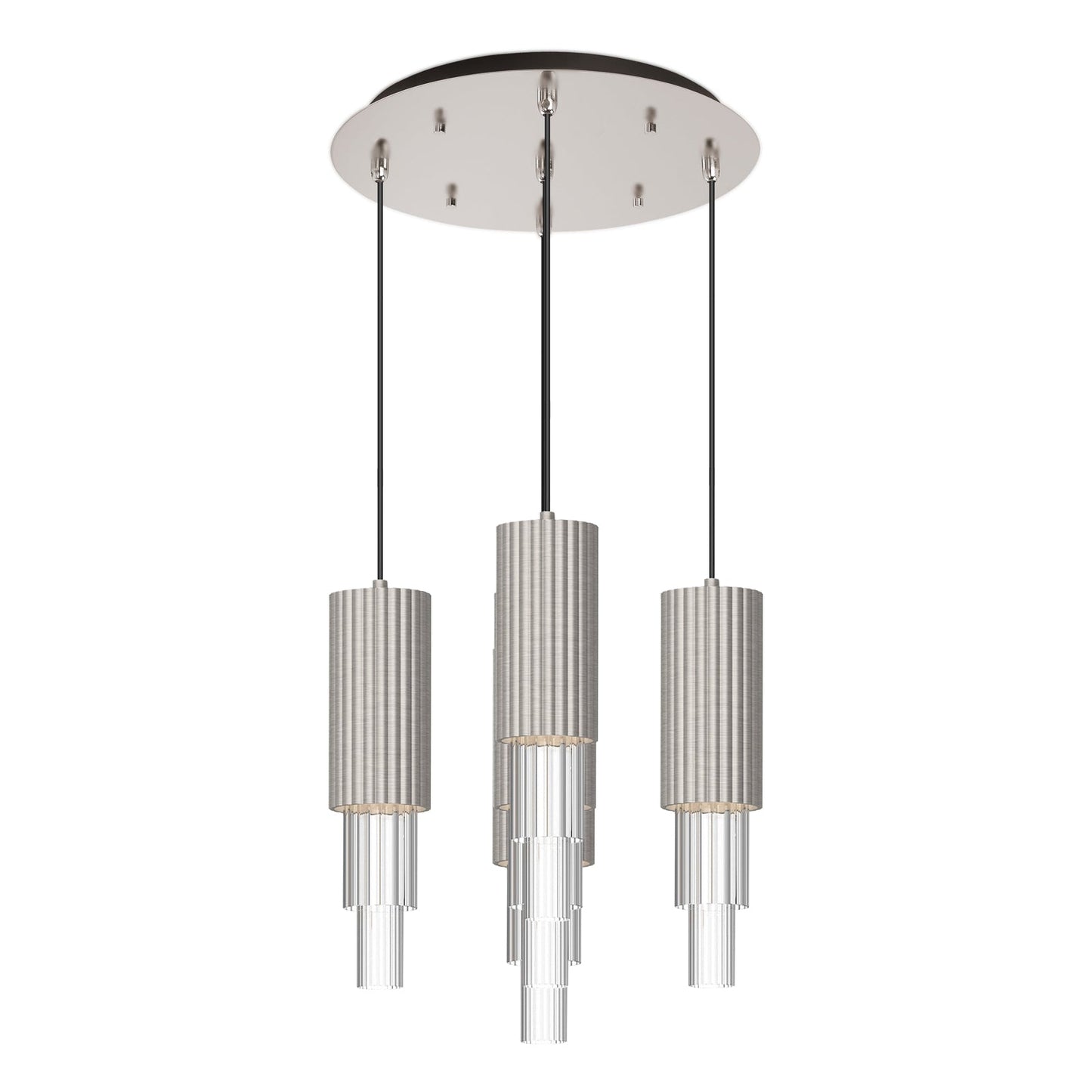 Alora Mood Bordeaux brushed nickel multi-pendant MP502204BNCR-05