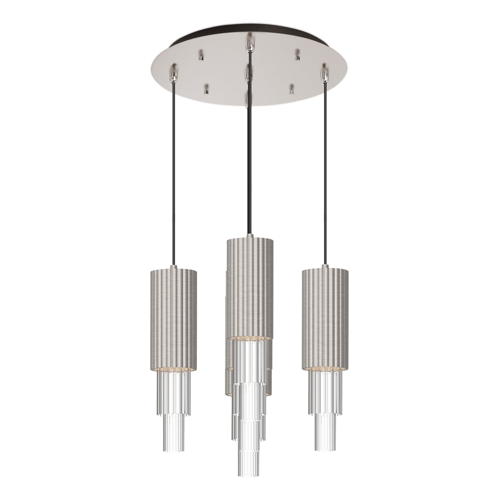 Alora Mood Bordeaux brushed nickel multi-pendant MP502204BNCR-05