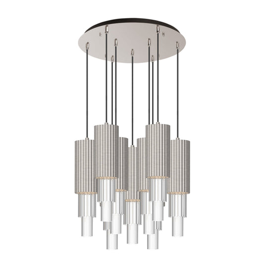Alora Mood Bordeaux brushed nickel multi-pendant MP502204BNCR-09