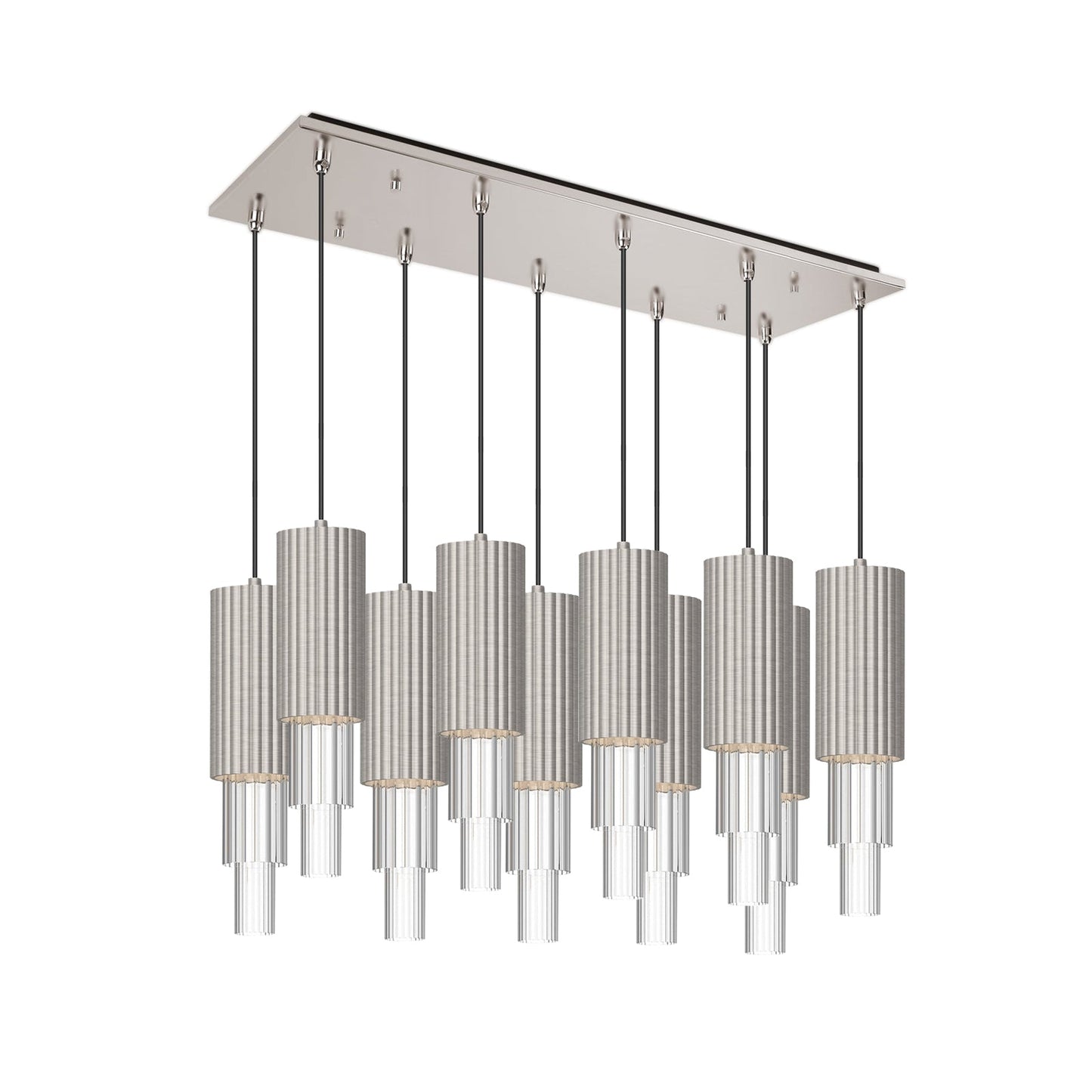 Alora Mood Bordeaux brushed nickel multi-pendant MP502204BNCR-10