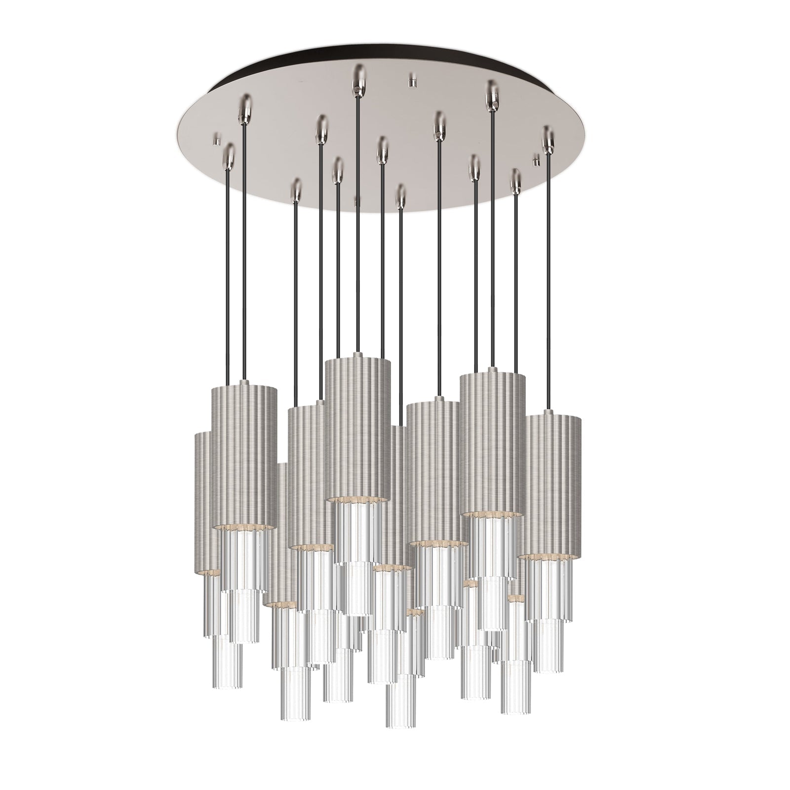 Alora Mood Bordeaux brushed nickel multi-pendant MP502204BNCR-13