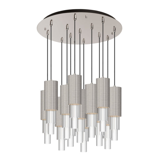 Alora Mood Bordeaux brushed nickel multi-pendant MP502204BNCR-13