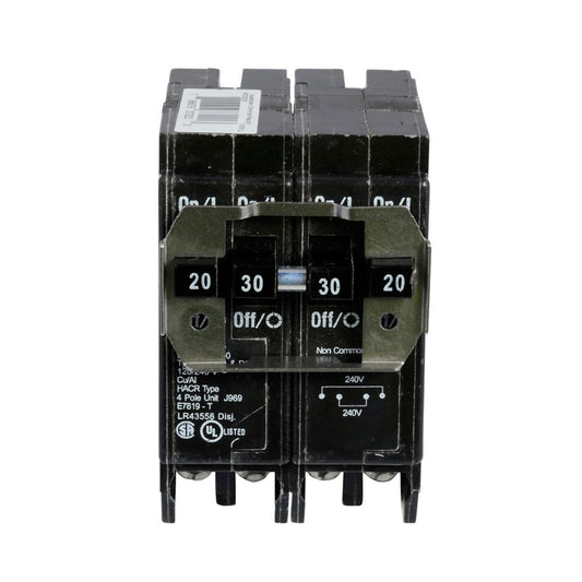 Cutler Hammer Quad Circuit Breaker 30/50A 120/240V 4-Pole BR Series