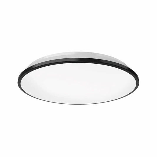 Kuzco Brook FM43313 13-inch LED flush mount with circular steel base and softly diffusing frosted acrylic lens