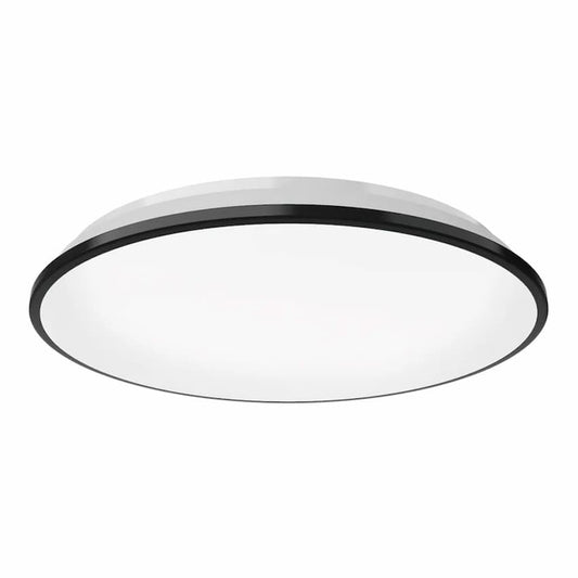 Kuzco Brook FM43315 15-inch LED flush mount with circular steel base, polymeric body and frosted acrylic diffuser