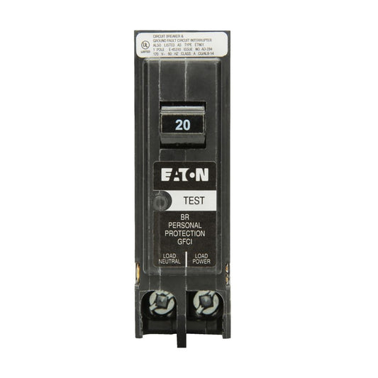 Eaton Cutler Hammer 15 Amp 1 Pole 120/240VAC GFCI Plug-On Circuit Breaker, BR Series, 10kAIC, Thermal Magnetic Trip