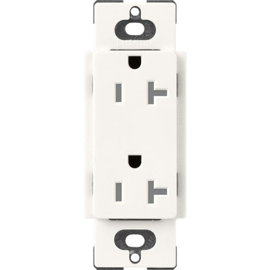 Lutron Claro 20 A tamper-resistant duplex receptacle in Brilliant White
