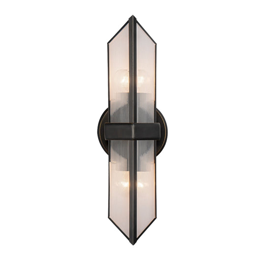 Alora Cairo ribbed glass vanity light WV332815UBCR