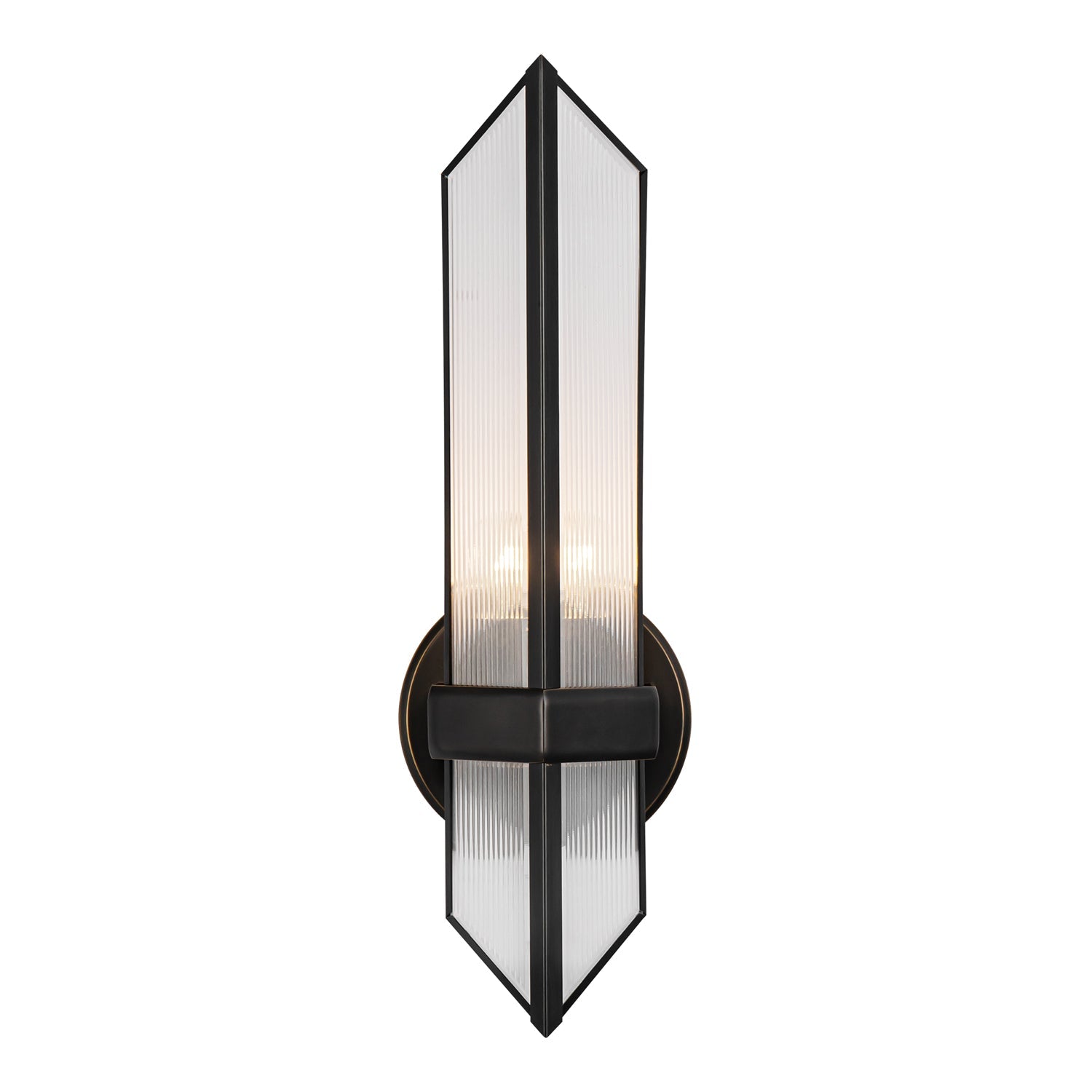 Alora Cairo ribbed glass vanity light WV332904UBCR