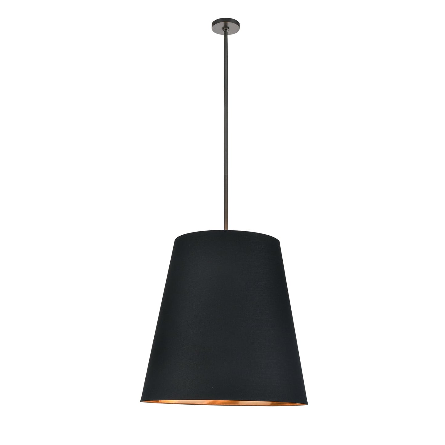 Alora Calor black linen with gold parchment pendant PD311025UBBG