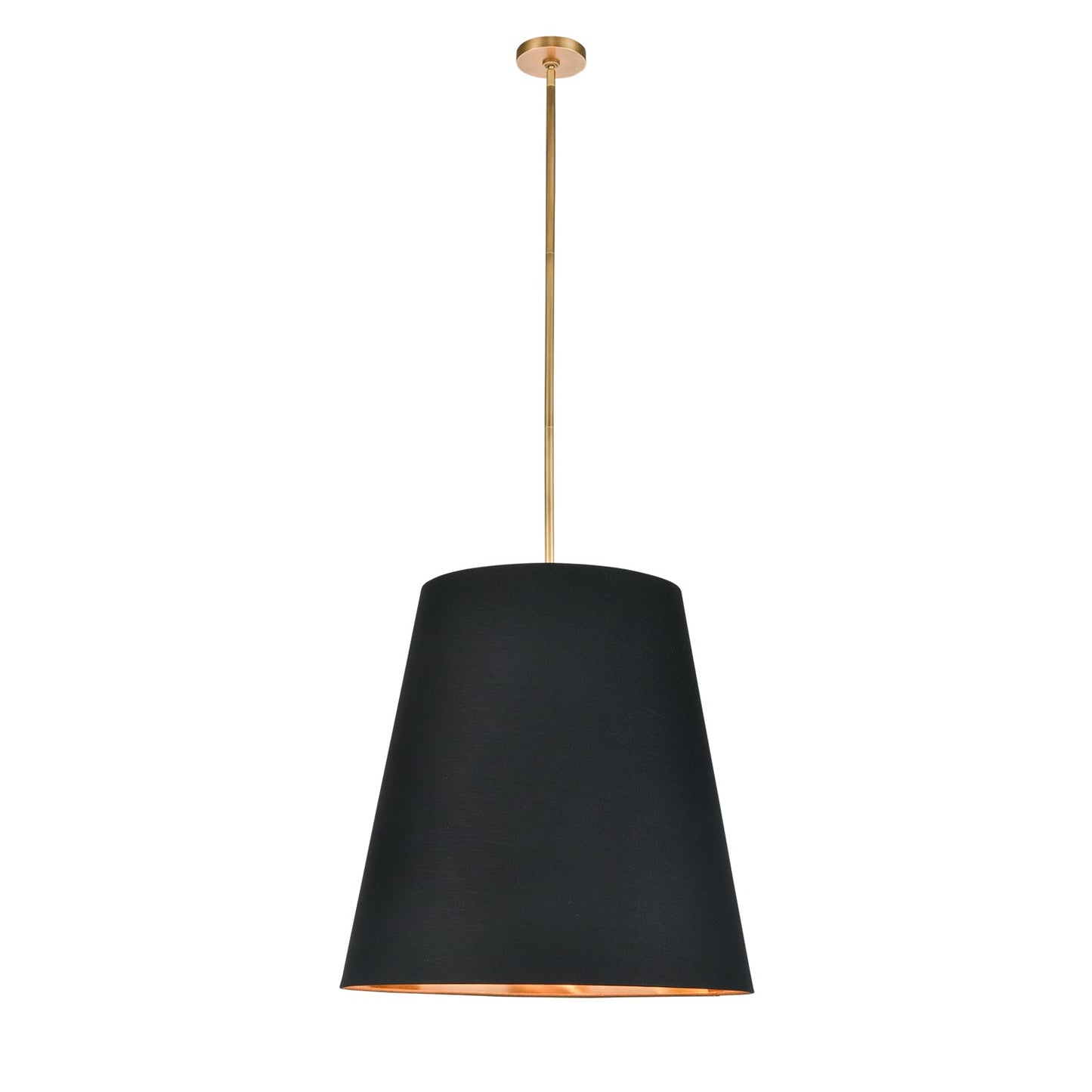 Alora Calor black linen with gold parchment pendant PD311025VBBG