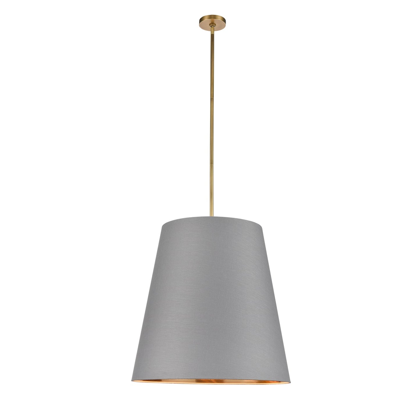 Alora Calor gray linen with gold parchment pendant PD311025VBGG