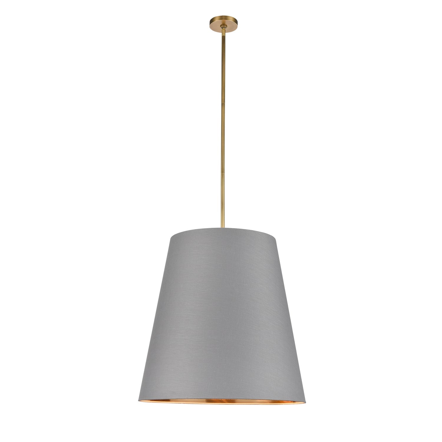 Alora Calor gray linen with gold parchment pendant PD311025VBGG