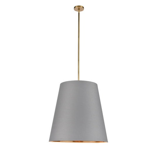 Alora Calor gray linen with gold parchment pendant PD311025VBGG