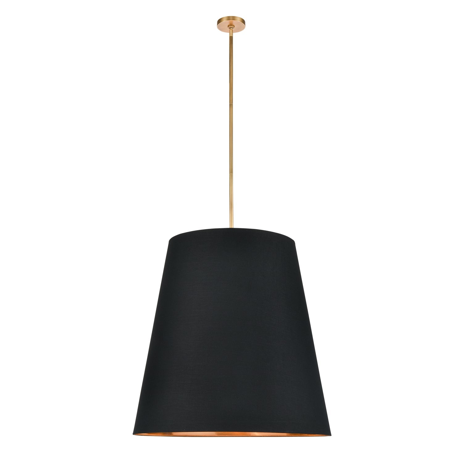 Alora Calor black linen with gold parchment pendant PD311030VBBG