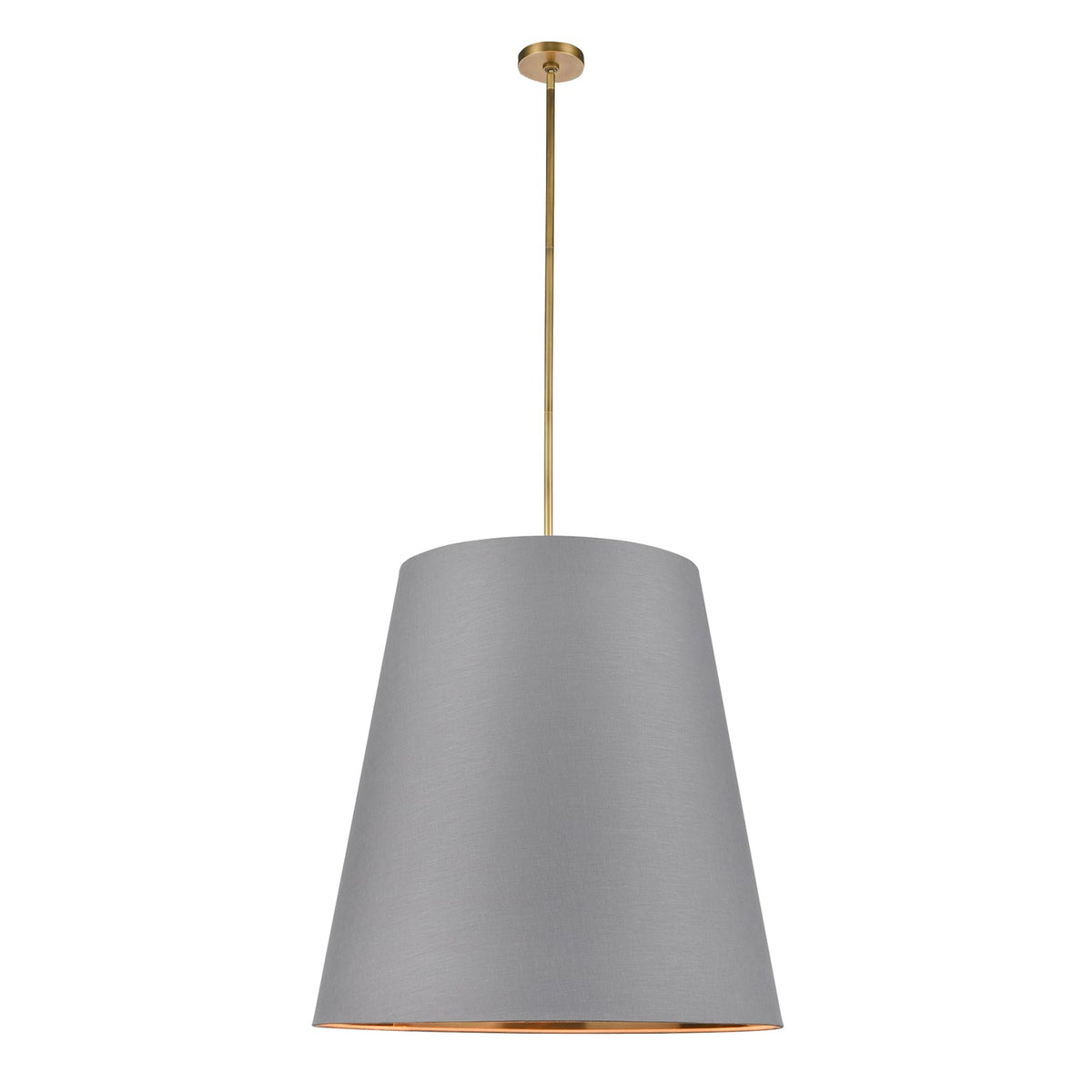 Alora Calor gray linen with gold parchment pendant PD311030VBGG