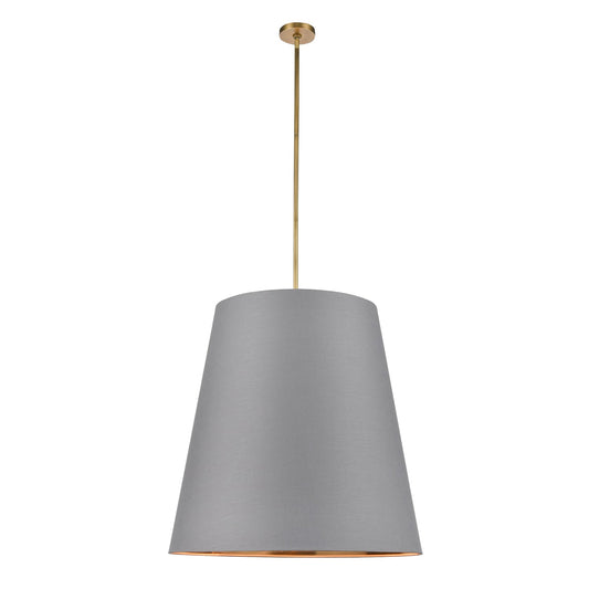 Alora Calor gray linen with gold parchment pendant PD311030VBGG
