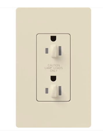 Lutron Claro 15 A tamper-resistant duplex receptacle in Light Almond
