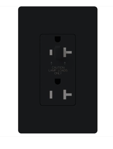 Lutron Claro 20 A tamper-resistant duplex receptacle in Black