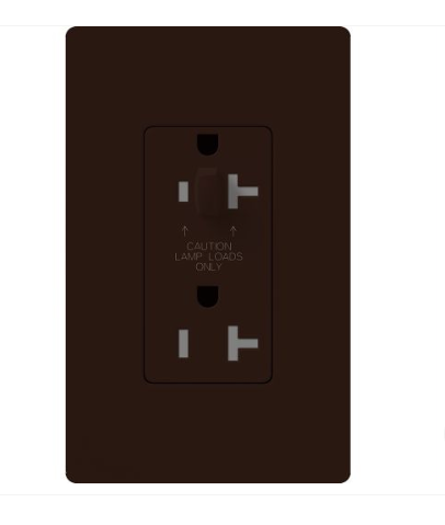 Lutron Claro 20 A tamper-resistant duplex receptacle in Brown