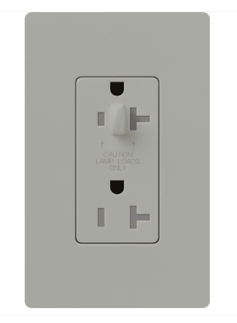 Lutron Claro 20 A tamper-resistant duplex receptacle in Gray