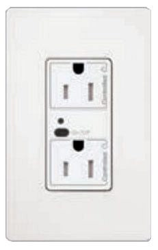 Lutron Vive 15 A duplex receptacle in Light Almond