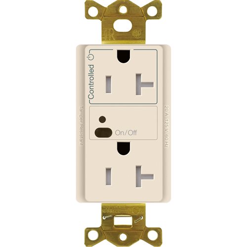 Lutron Vive 20 A duplex receptacle in Light Almond