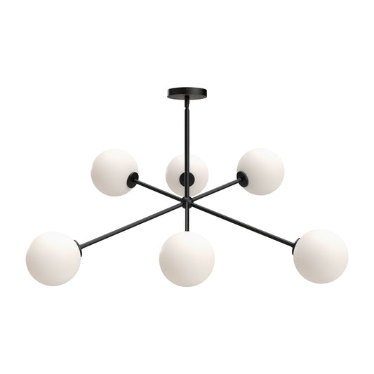 Alora Mood Cassia matte black chandelier CH549640MBOP